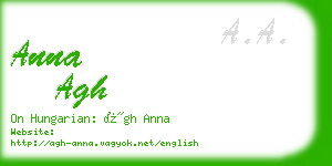 anna agh business card